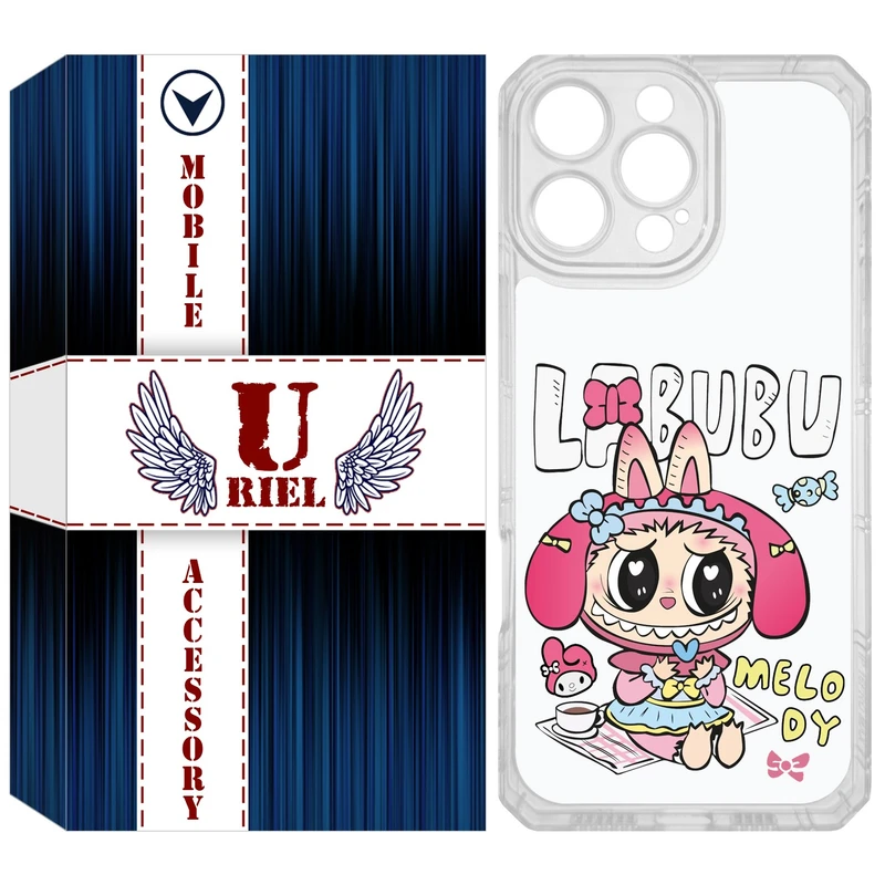 کاور یوریل مدل Clear کد 140 طرح لبوبو Labubu مناسب برای گوشی موبایل اپل iPhone 16 Pro