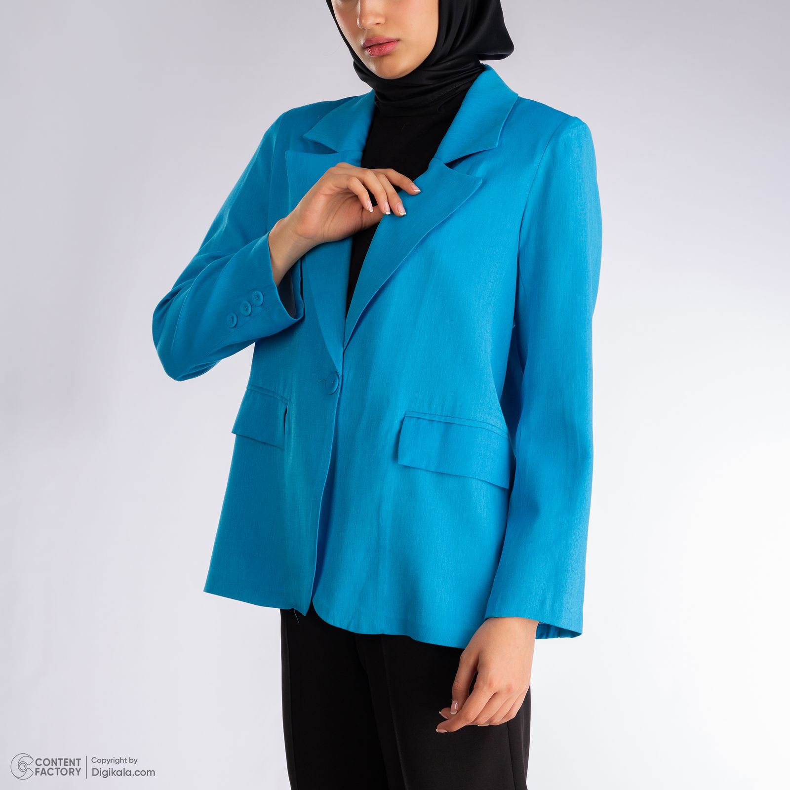 کت زنانه نیزل مدل 0228-077 رنگ آبی -  - 7