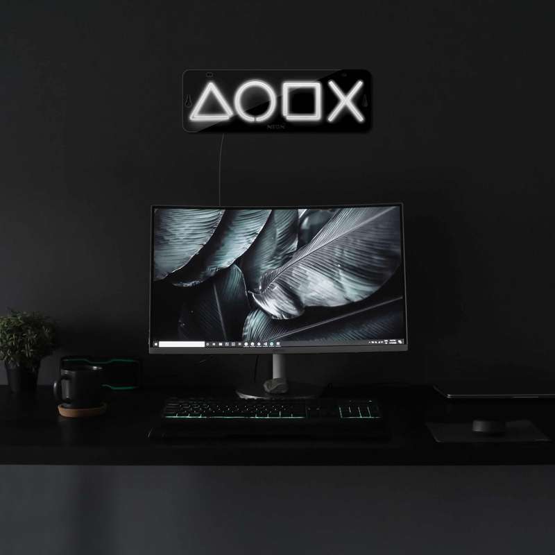 چراغ دیواری نئون دیزاین مدل Ps-Keys-BL_WHT