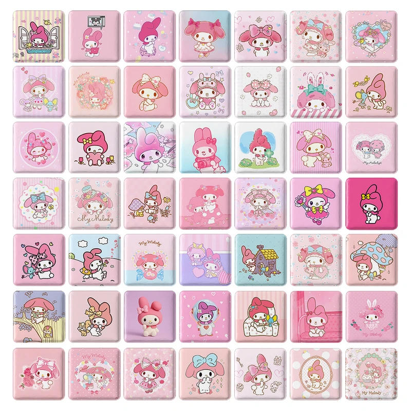 مگنت خندالو طرح ملودی (My Melody) کد 205 مدل مربعی مجموعه 49 عددی