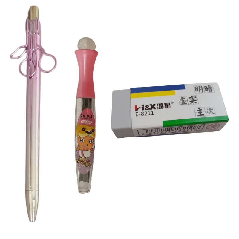 مداد نوکی 0.5 میلی متری مدل گیلاسی به همراه نوک و پاک کن