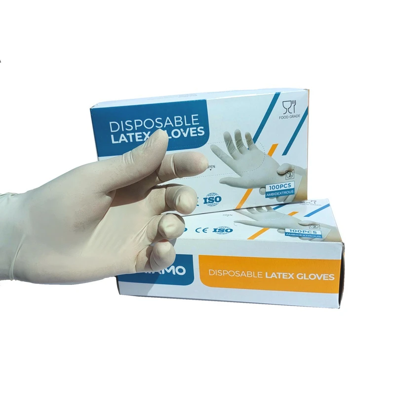 عکس شماره 3 : دستکش لاتکس غیر پودری گاتامو مدل pmp109 سایز بزرگ (l) بسته 100 عددی