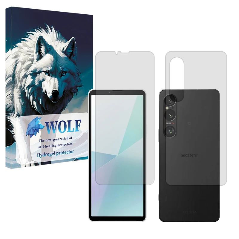محافظ صفحه نمایش شفاف ولف مدل Tough مناسب برای گوشی موبایل سونی Xperia 1 VI به همراه محافظ پشت گوشی 