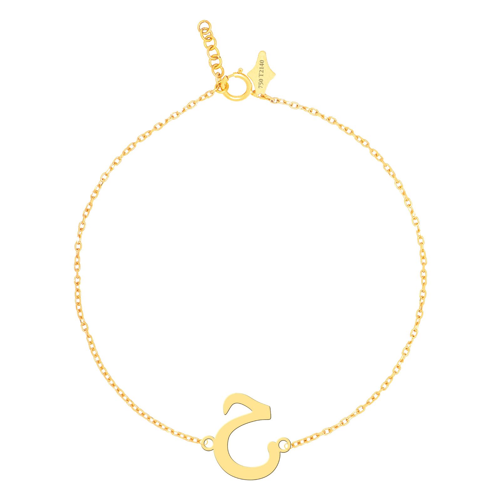 پابند طلا 18 عیار زنانه کرابو طرح حرف ح مدل Kr2104 -  - 1