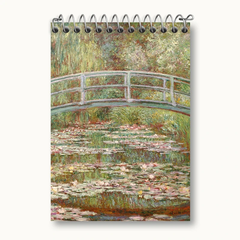 دفتر یادداشت 50 برگ خندالو مدل برکه نیلوفر آبی کلود مونه کد 36843