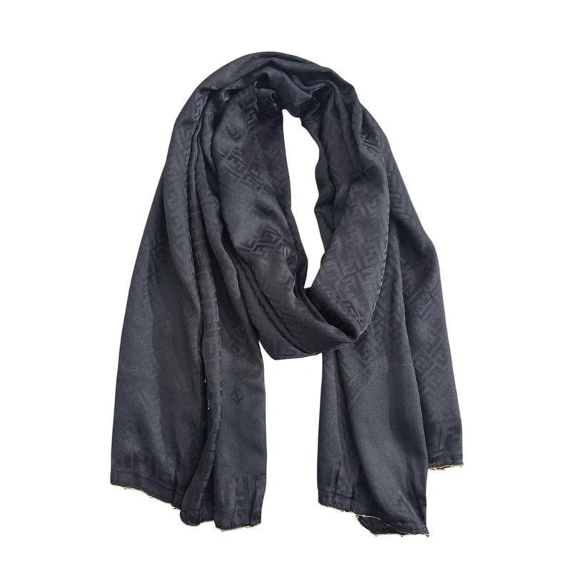 شال زنانه مدل ژاکارد دور زنجیر کد 0763222