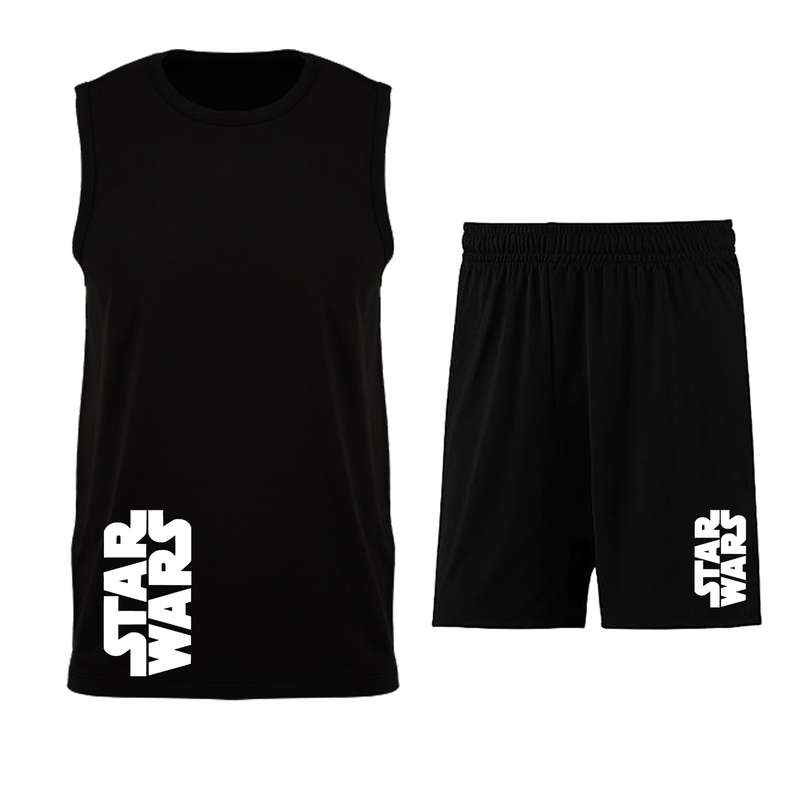 ست تاپ و شلوارک مردانه مدل  STAR WARS کد D09 رنگ مشکی
