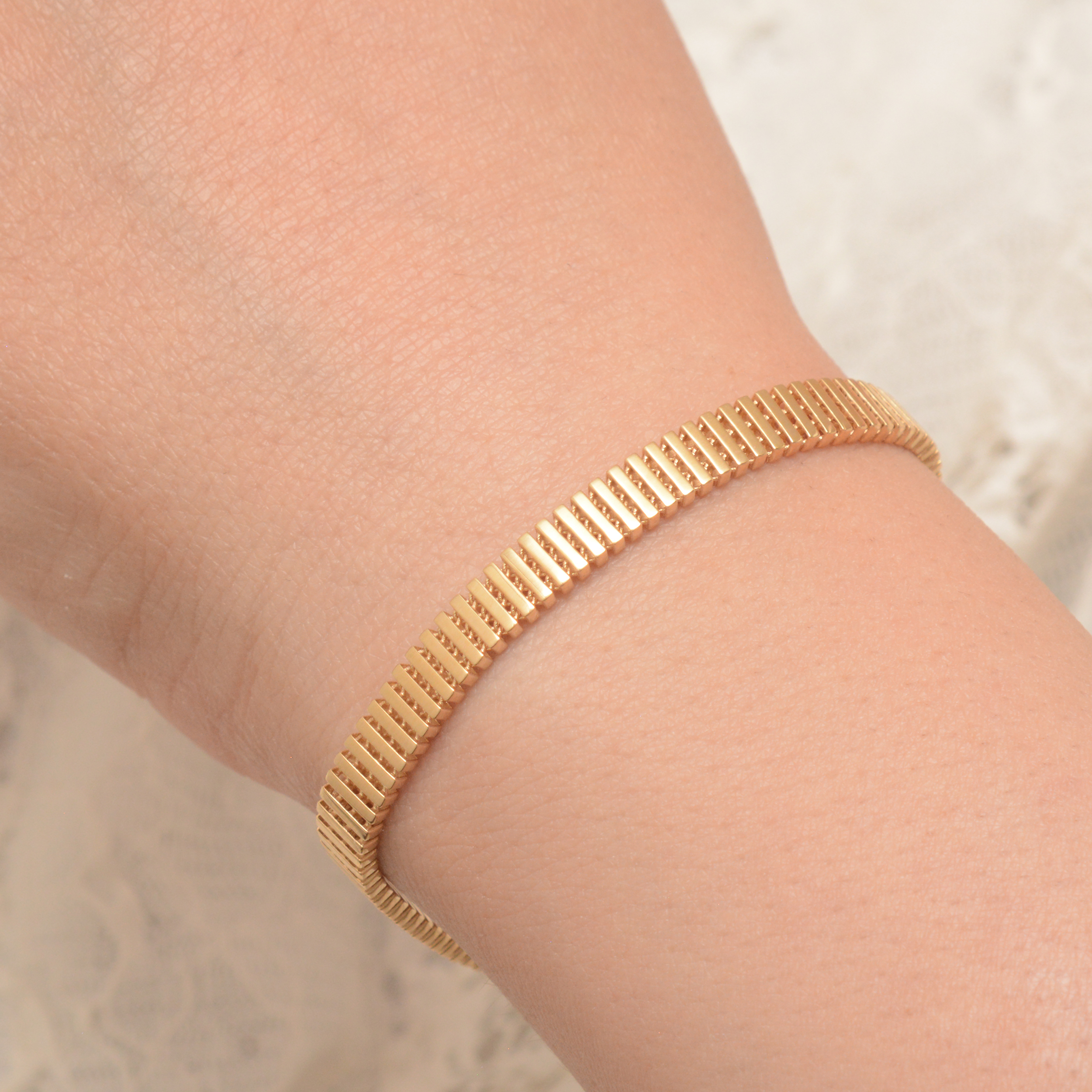 دستبند طلا 18 عیار زنانه طلای مستجابی  کد 6762 -  - 2