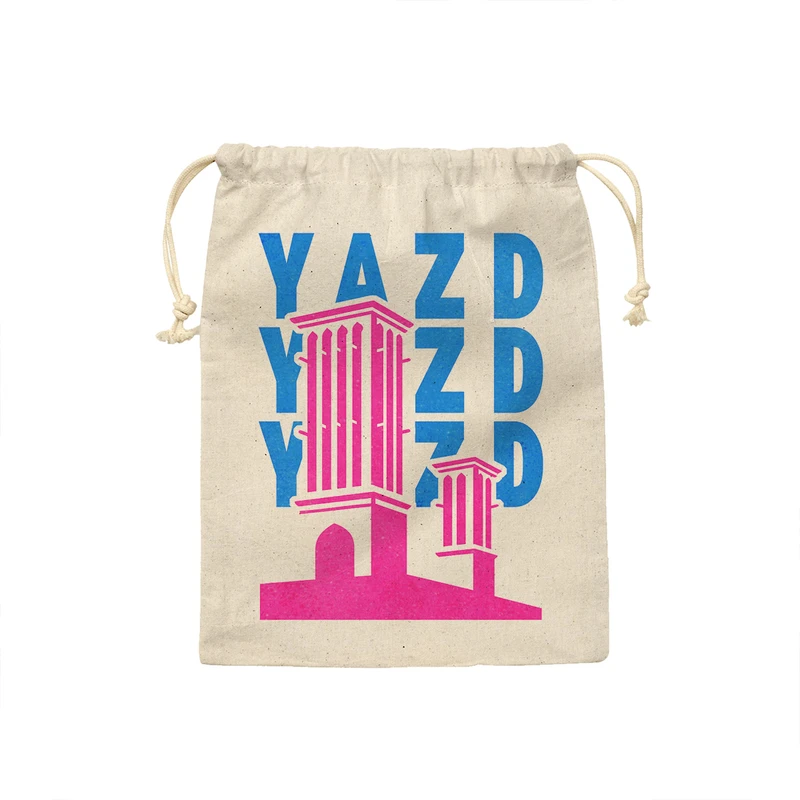 کیسه نان و سبزی ترمه طراحان ایده مدل نماد بادگیر یزد کد map0135 - S سایز 19x19 سانتی متر