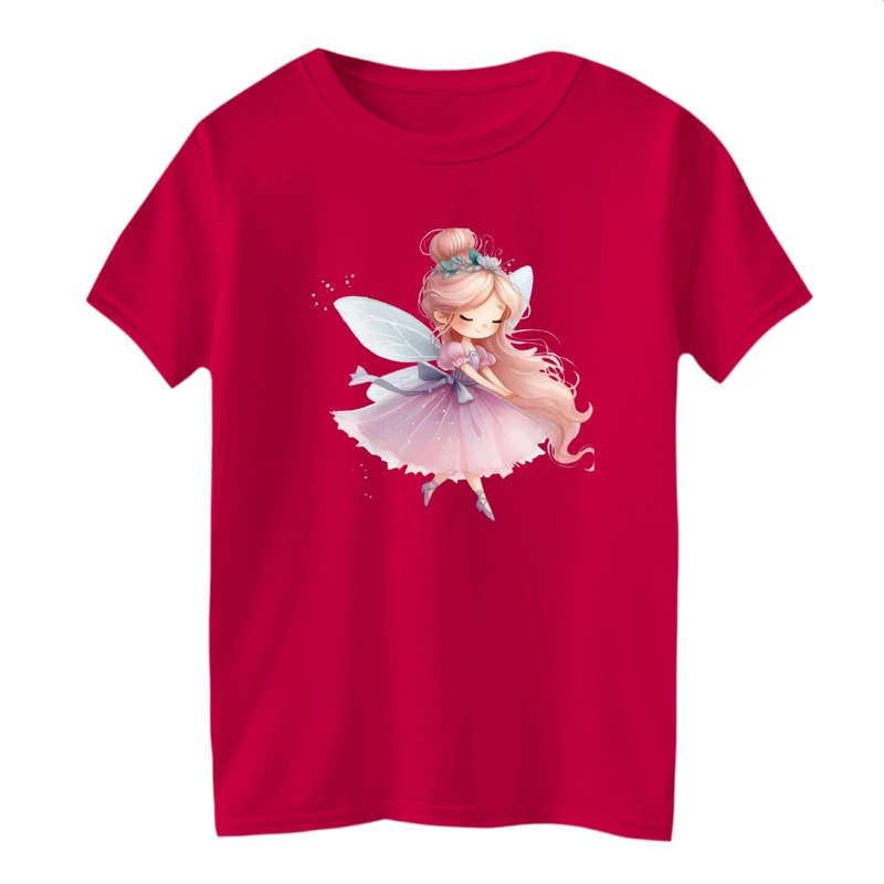 تی شرت آستین کوتاه بچگانه مدل دخترک فرشته کد 4