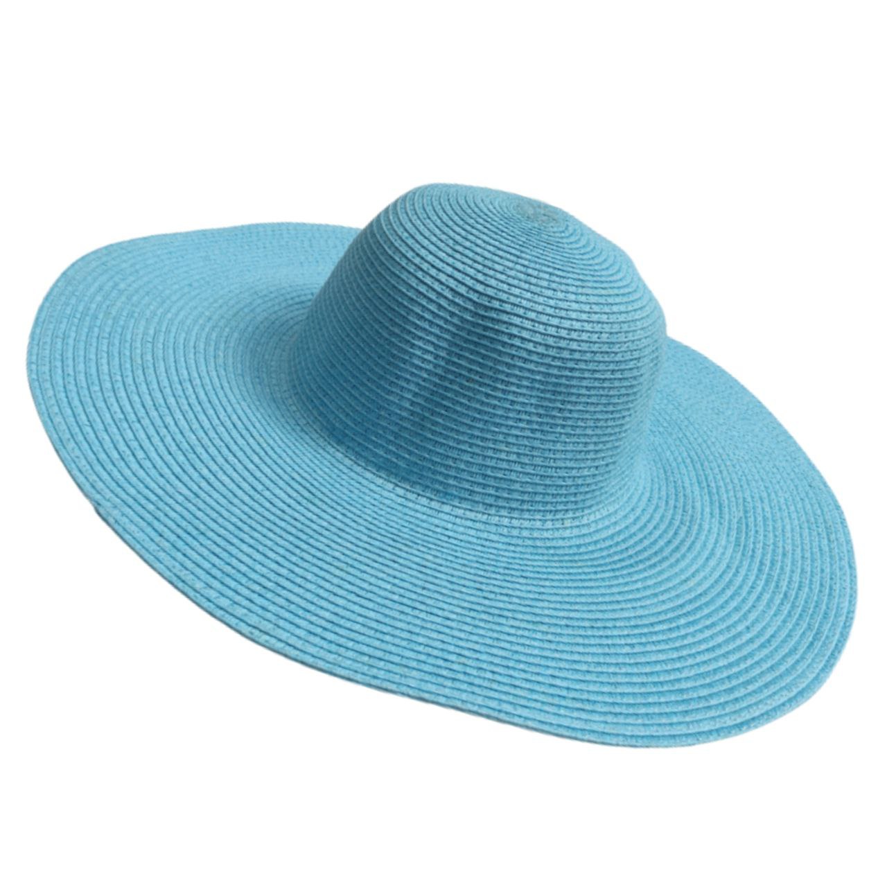 کلاه زنانه مدل حصیری ساده رنگ آبی