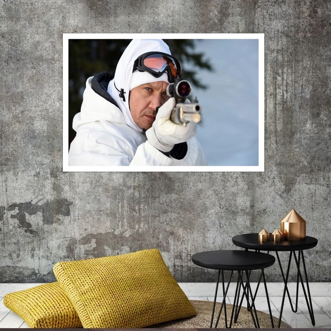 تابلو بکلیت طرح مشاهیر سینمای جهان جرمی رنر مدل قاب شاسی W-s8407