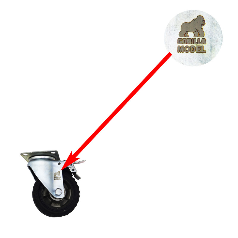 چرخ کفی‌دار گوریلا مدل ترمز دار کد YPT-GARDAN-115*33MM