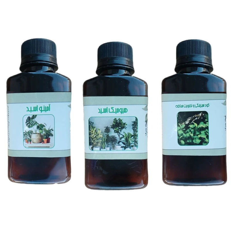 کود مایع امینو اسید و کود سبزینگی و تقویت ساقه و هیومیک اسید مدل life drop حجم 110 میلی لیتر بسته 3 عددی