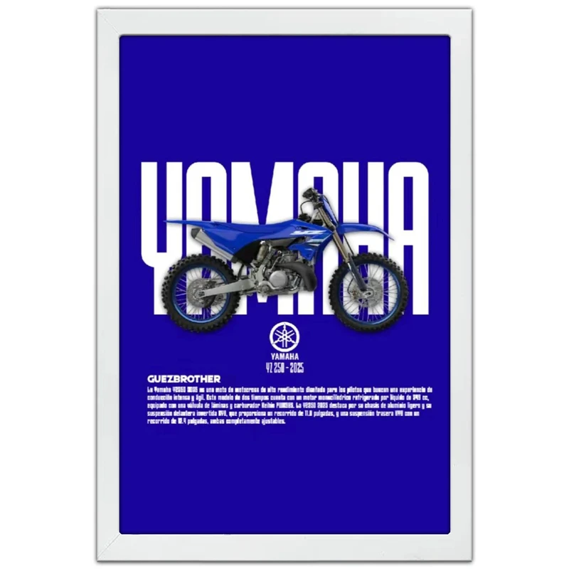 تابلو بکلیت طرح موتور یاماها YAMAHA YZ250F مدل W-po1899 فریم سفید