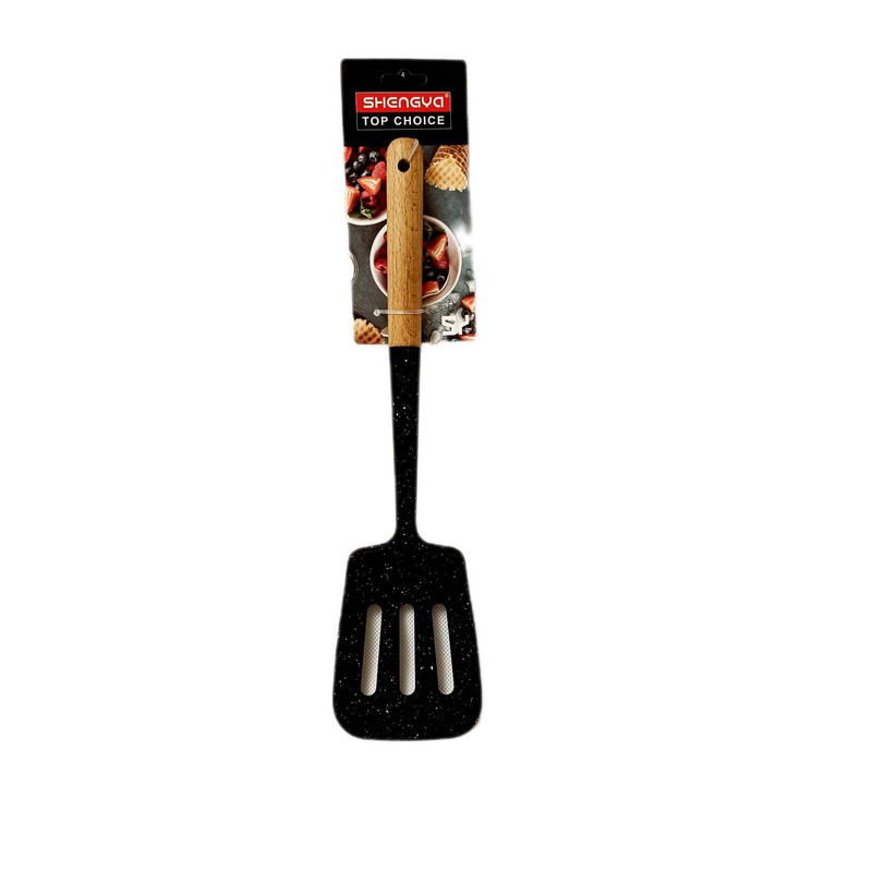 کفگیر شنگیا مدل سیلیکونی دسته بامبو P3848