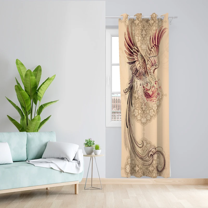 پرده طرح سیمرغ مدل مخمل پانچی کد L 1098L Z سایز 140x200 سانتی متر