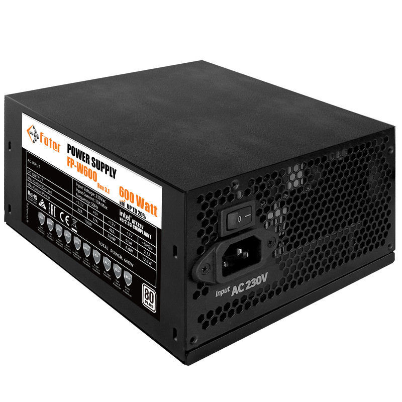 منبع تغذیه کامپیوتر 600 وات فاطر مدل FP-W600 80Plus 600W