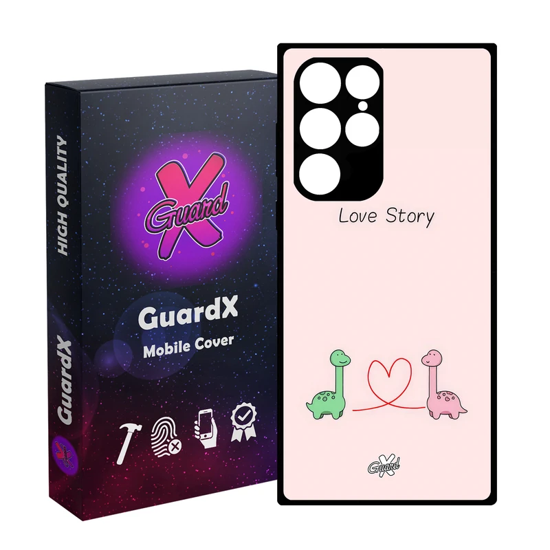 کاور گارد ایکس طرح Love مدل Glass10654 مناسب برای گوشی موبایل سامسونگ Galaxy S22 Ultra