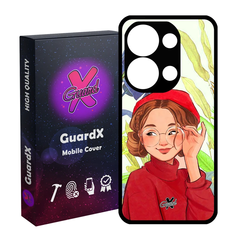 کاور گارد ایکس طرح دختر مدل Glass10328 مناسب برای گوشی موبایل شیائومی Redmi Note 13 Pro 4G / Poco M6 Pro 4G