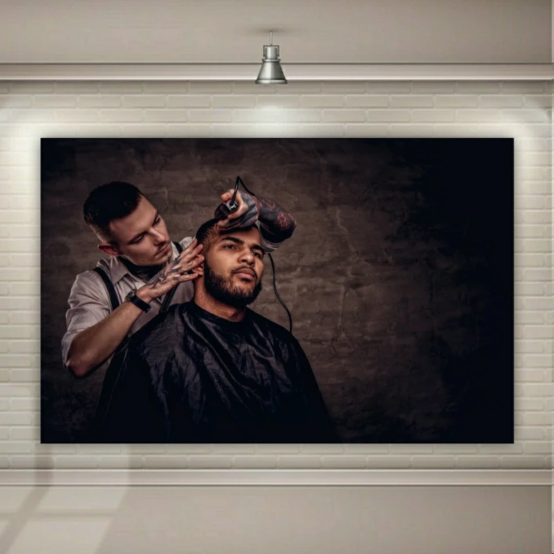 استیکر دیواری طرح آرایشگاه مردانه مدل SDA3125