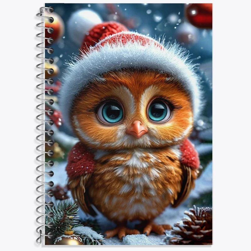 دفتر زبان 50 برگ خندالو مدل دو خط طرح جغد بامزه کد F8410