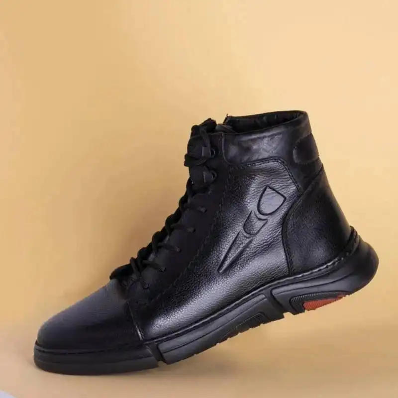 نیم بوت مردانه مدل چرم طبیعی کد sh-0060 رنگ مشکی