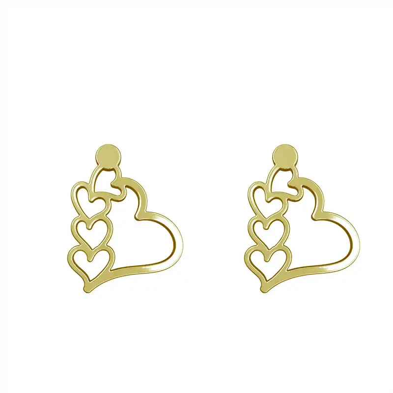 گوشواره طلا 18 عیار زنانه مدوپد مدل قلب کد GA1-14998