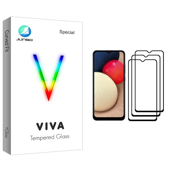 محافظ صفحه نمایش جانبو مدل Viva Glass مناسب برای گوشی موبایل سامسونگ Galaxy A02s بسته سه عددی