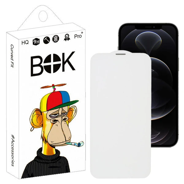 محافظ صفحه نمایش بوک مدل بی حاشیه مدل Clean Speaker مناسب برای گوشی موبایل اپل iPhone 12 pro Max