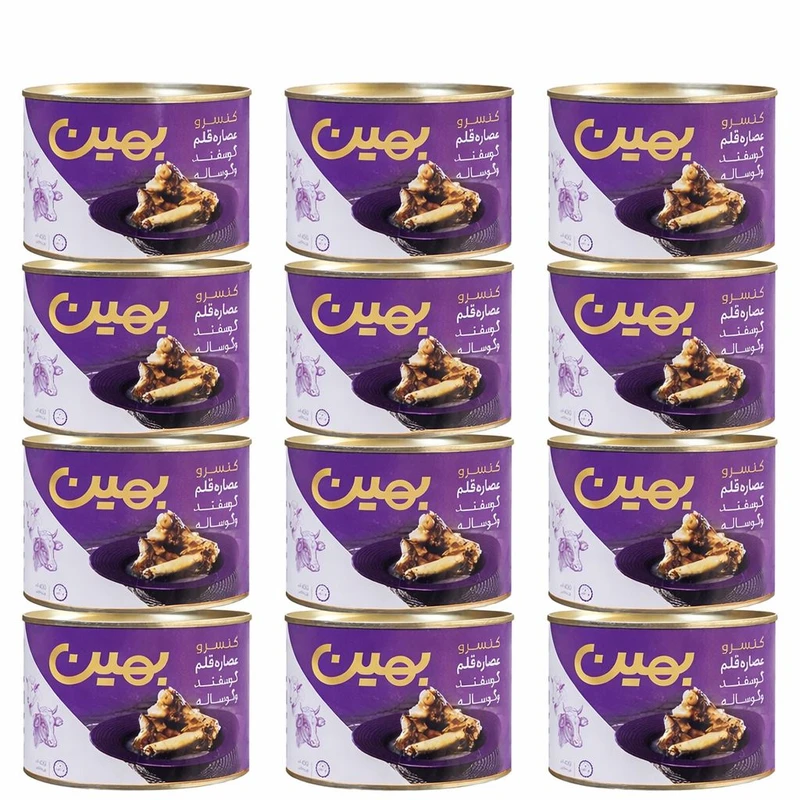 کنسرو عصاره قلم گوسفند و گوساله بهین - 450 گرم بسته 12 عددی
