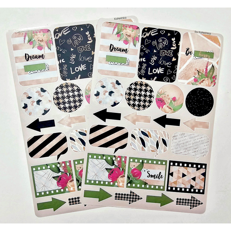 برچسب کاترینکا طرح برش خورده بولت ژورنال مدل Be happy بسته 42 عددی