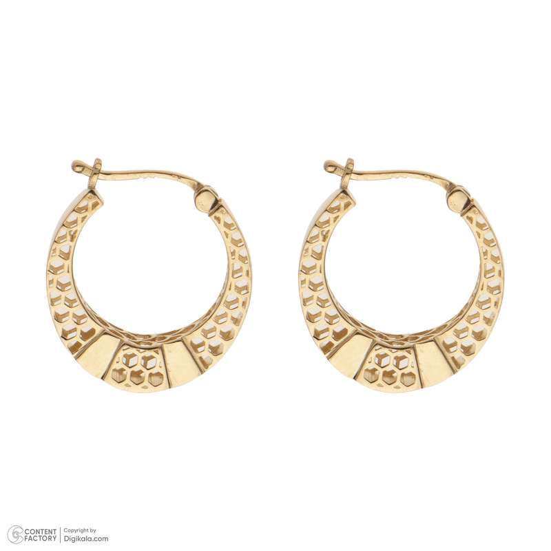 گوشواره حلقه‌ای طلا 18 عیار زنانه گلدم مدل حلقه ای E-3070058 - 4