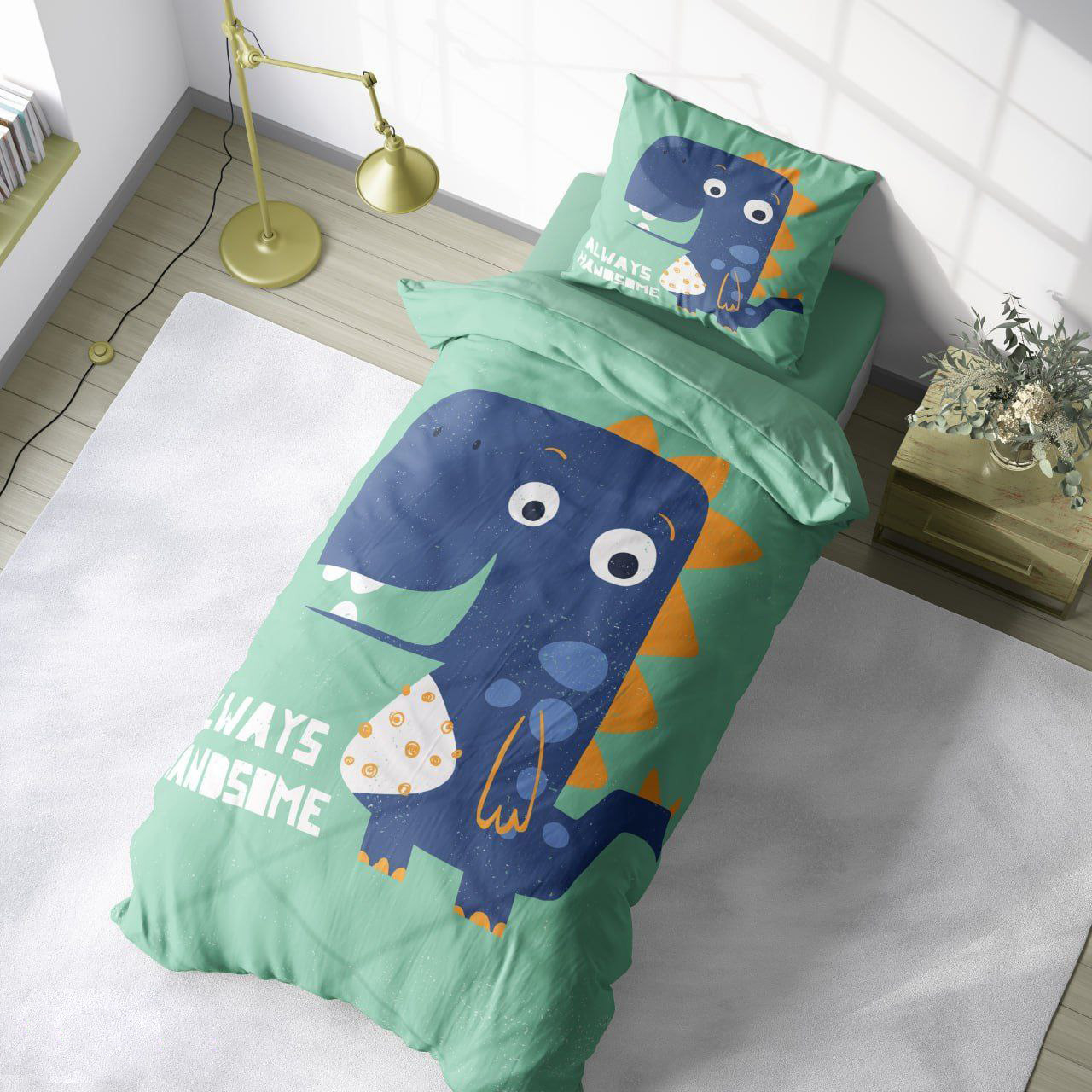 سرویس خواب یک نفره 4 تکه کوکو جم مدل دایناسور تپلی کد 504