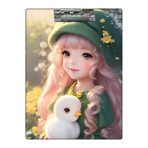 تخته شاسی طرح جوجه اردک و دختر کیوت کد 3973092 سایز A4
