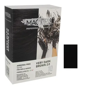 کیت رنگ مو مردانه ماگرای شماره 2/0 حجم 120 میلی‌لیتر رنگ قهوه‌ای خیلی تیره