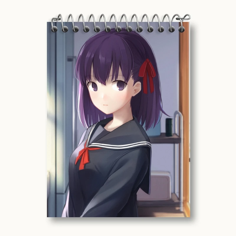 دفتر یادداشت 50 برگ خندالو مدل ساکورا انیمه فیت استی نایت Fate Stay Night کد 22764