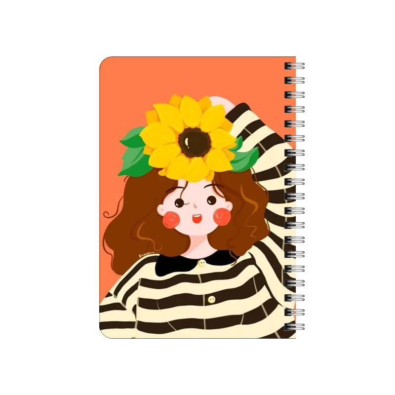 دفترچه یادداشت بامبیلیپ مدل چوبی طرح دختر و افتابگردان کد 2170106