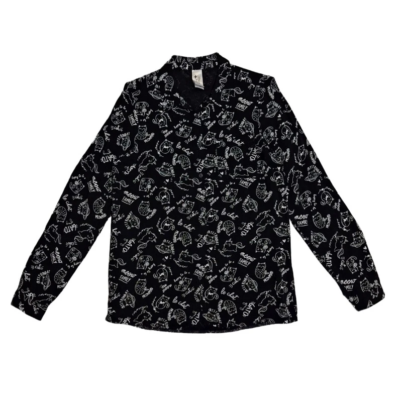 شومیز آستین بلند یقه برگردان دخترانه سی اند ای کد 6053