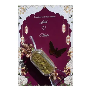 گیفت عروسی طرح حنا مدل کارتی بسته ۸ عددی