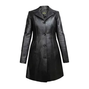 پالتو زنانه چرم کروکو مدل spoza