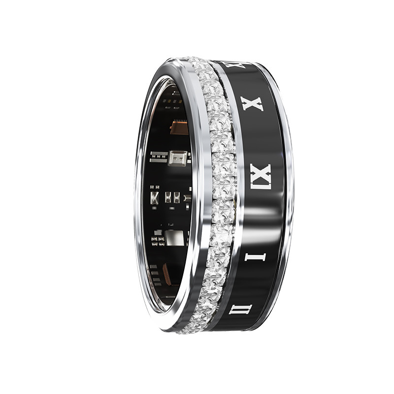 حلقه هوشمند اسمارت رینگ مدلV2-diamond رنگ نقره ای مشکی