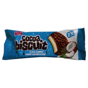 بیسکویت دوقلو روکش شکلاتی با طعم نارگیل شیرین عسل - 45 گرم بسته 30 عددی