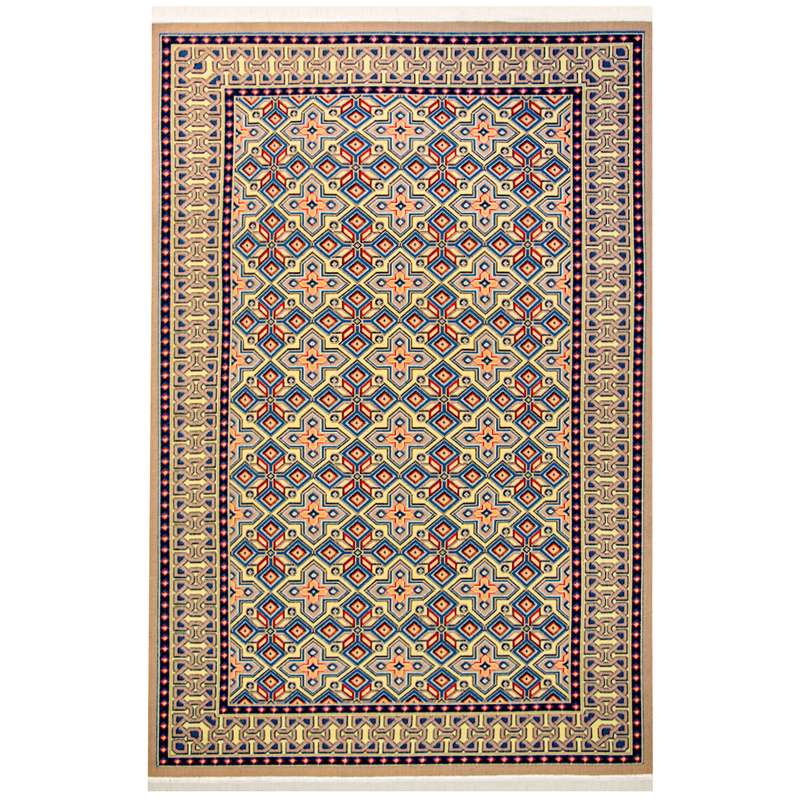 گلیم ماشینی سهند کد GJ01.G5 زمینه کرم