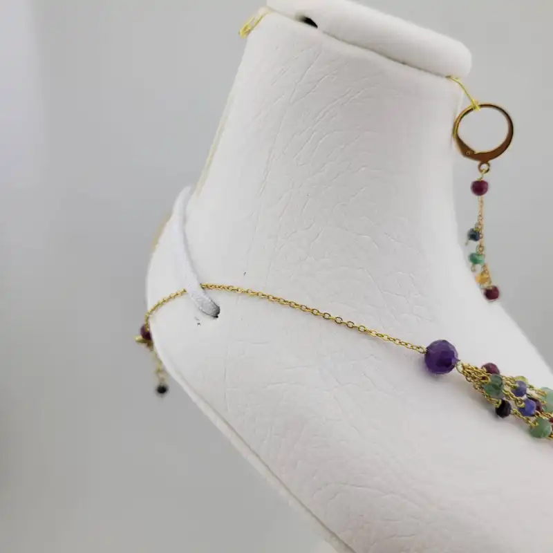 نیم ست زنانه مدل سنگ یاقوت و زمرد جواهری کد777