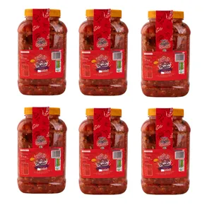 ترشی شور مخلوط تخمیری حاوی آب گوجه پامچال - 2300 گرم مجموعه 6 عددی