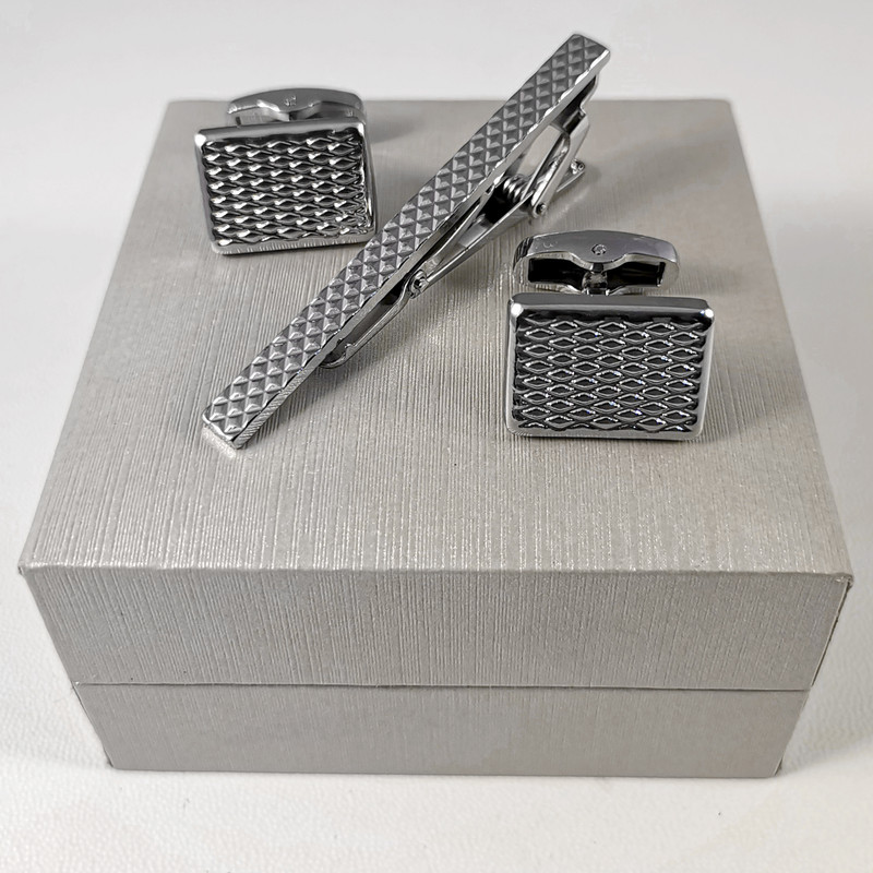 ست دکمه سردست و گیره کراوات مردانه مدل 529