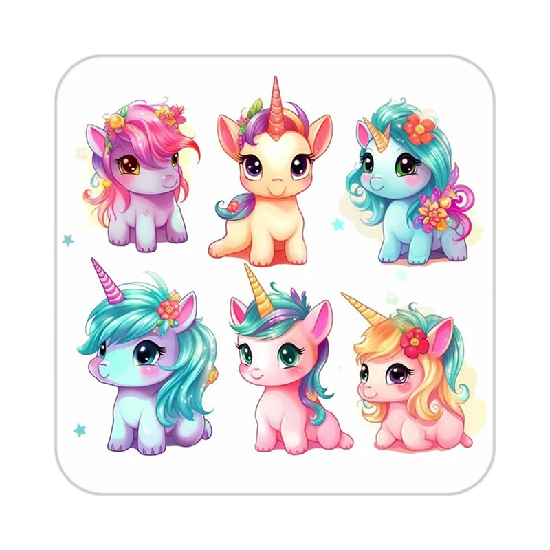 زیر لیوانی کاکتی طرح اسب تک شاخ و یونیکورن مدل mp30005