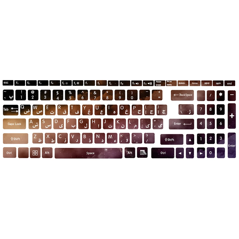 برچسب حروف فارسی کیبورد کد spa-ce 06 