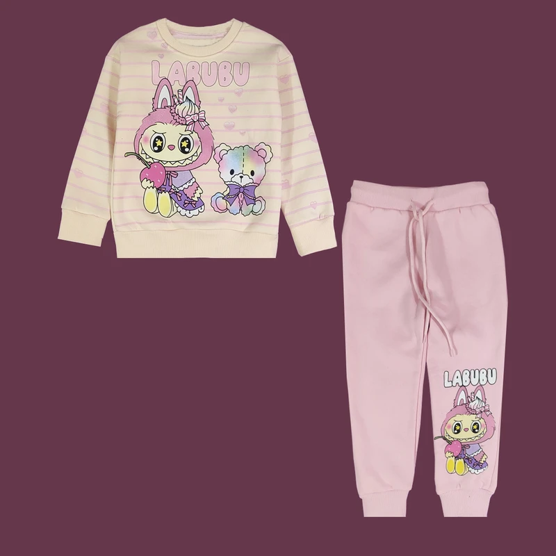 ست سویشرت و شلوار راحتی دخترانه مدل لبوبو 356